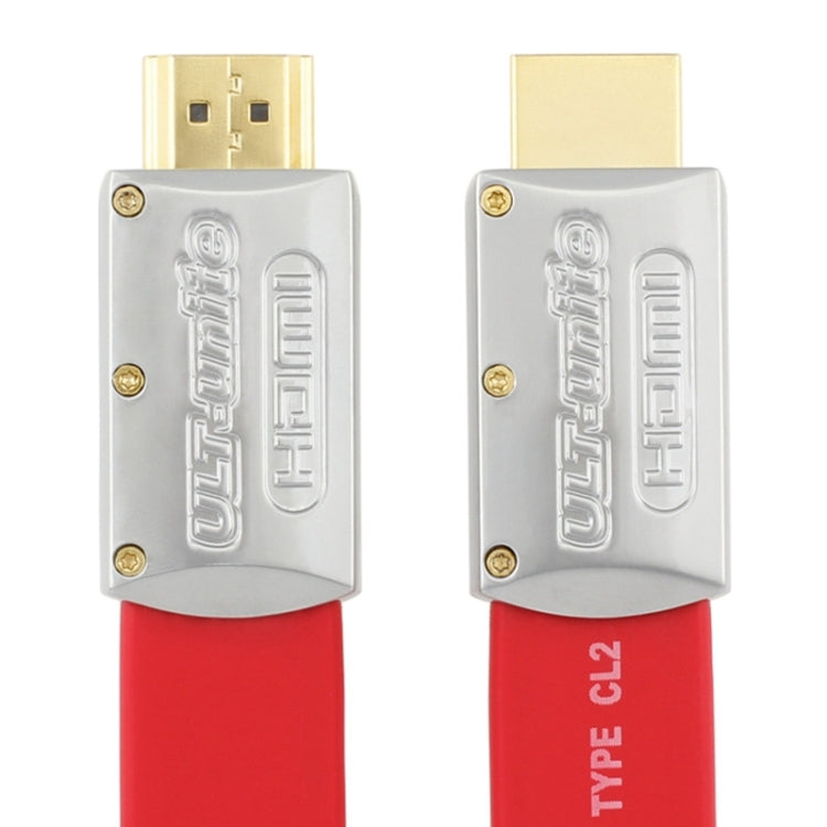 ULT-unite 4K Ultra HD Gold-plated HDMI to HDMI Flat Cable, Cable Length:1m(Red) - Cable by ult-unite | Online Shopping South Africa | PMC Jewellery | Buy Now Pay Later Mobicred