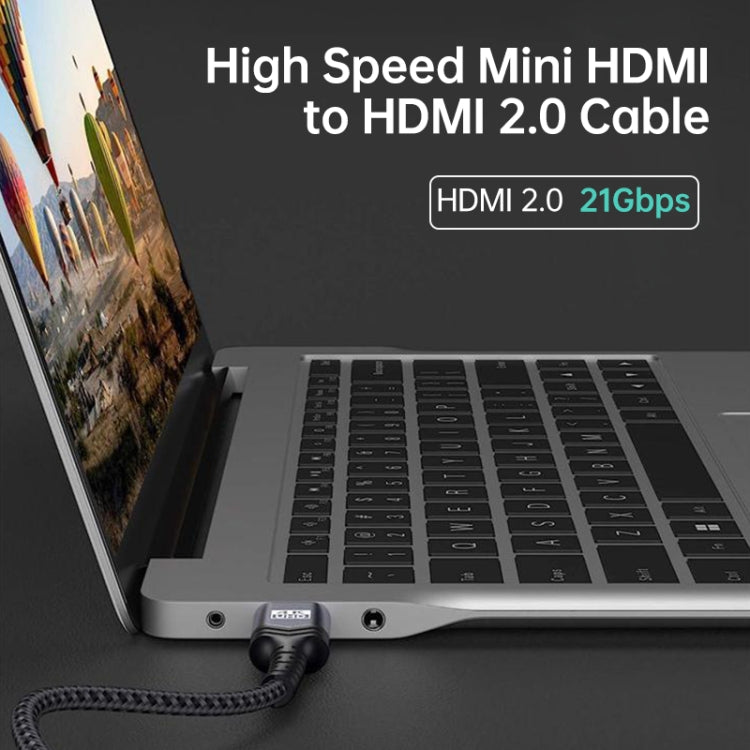 HDMI 2.0 Male to HDMI 2.0 Male 4K Ultra-HD Braided Adapter Cable, Cable Length:1m(Grey) - Cable by PMC Jewellery | Online Shopping South Africa | PMC Jewellery | Buy Now Pay Later Mobicred