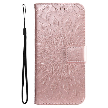 For vivo Y11s/Y12A/Y12s/Y20/Y20A/Y20s/Y20i/Y20G/Y20SG Pressed Printing Sunflower Pattern Horizontal Flip PU Leather Case with Holder & Card Slots & Wallet & Lanyard(Pink) - vivo Cases by PMC Jewellery | Online Shopping South Africa | PMC Jewellery