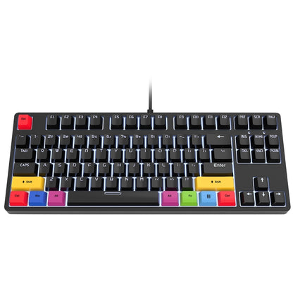 HXSJ L600 87 Keys USB-C / Type-C Wired Red Shaft Mechanical Keyboard with Cool Backlight(Black) - Wired Keyboard by HXSJ | Online Shopping South Africa | PMC Jewellery | Buy Now Pay Later Mobicred