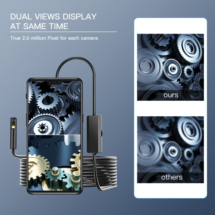 AN100 3 in 1 IP68 Waterproof USB-C / Type-C + Micro USB + USB Dual Cameras Industrial Digital Endoscope with 9 LEDs, Support Android System, Lens Diameter: 5.5mm, Length:5m Soft Cable -  by PMC Jewellery | Online Shopping South Africa | PMC Jewellery | Buy Now Pay Later Mobicred