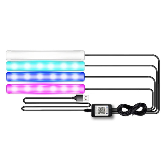EV21 4 in 1 Bluetooth APP Car Ambient Light Atmosphere Lamp USB Version - Atmosphere lights by PMC Jewellery | Online Shopping South Africa | PMC Jewellery | Buy Now Pay Later Mobicred