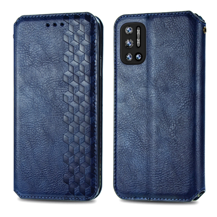 For Doogee N40 Pro Cubic Grid Pressed Horizontal Flip Magnetic Leather Case with Holder & Card Slots & Wallet(Blue) - More Brand by PMC Jewellery | Online Shopping South Africa | PMC Jewellery | Buy Now Pay Later Mobicred