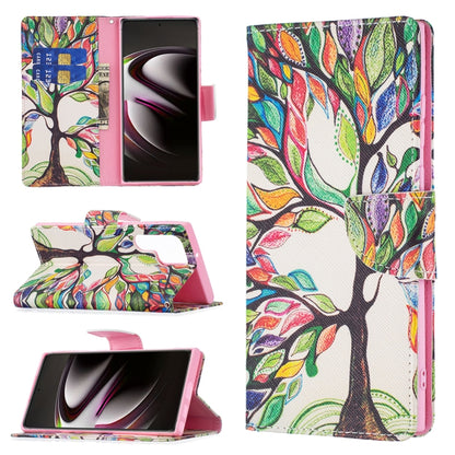 For Samsung Galaxy S22 Ultra 5G Colored Drawing Pattern Horizontal Flip Phone Leather Case with Holder & Card Slots & Wallet(Tree Life) - Galaxy S22 Ultra 5G Cases by PMC Jewellery | Online Shopping South Africa | PMC Jewellery