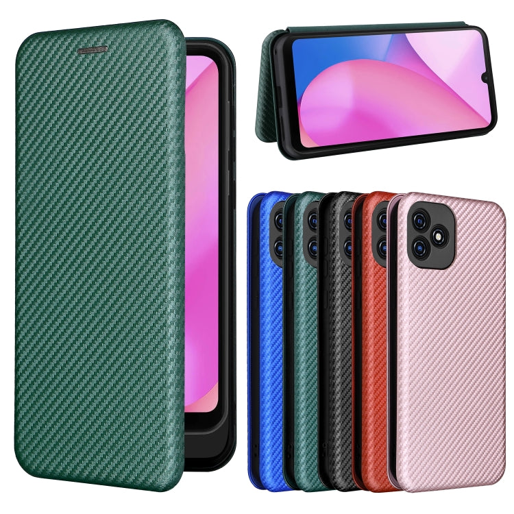 For Blackview Oscal C20 Carbon Fiber Texture Horizontal Flip Leather Phone Case with Card Slot(Green) - More Brand by PMC Jewellery | Online Shopping South Africa | PMC Jewellery | Buy Now Pay Later Mobicred