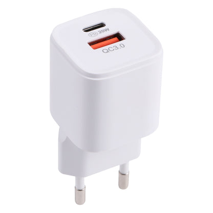 20WACB 20W QC3.0 + PD Quick Charger, Plug Specification:EU Plug(White) - USB Charger by PMC Jewellery | Online Shopping South Africa | PMC Jewellery | Buy Now Pay Later Mobicred