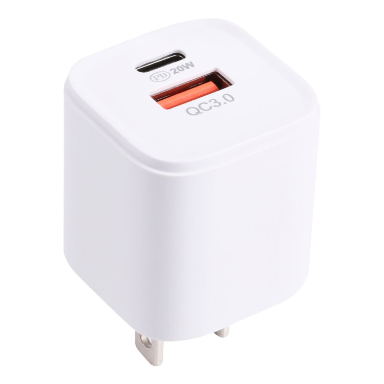 20WACB 20W QC3.0 + PD Quick Charger, Plug Specification:US Plug(White) - USB Charger by PMC Jewellery | Online Shopping South Africa | PMC Jewellery | Buy Now Pay Later Mobicred