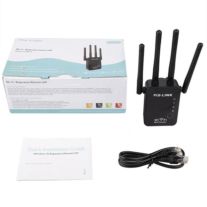 Wireless Smart WiFi Router Repeater with 4 WiFi Antennas, Plug Specification:EU Plug(Black) - Wireless Routers by PMC Jewellery | Online Shopping South Africa | PMC Jewellery | Buy Now Pay Later Mobicred