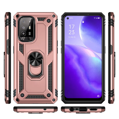 For OPPO Reno5 Z Shockproof TPU + PC Phone Protective Case with 360 Degree Rotating Holder(Rose Gold) - OPPO Cases by PMC Jewellery | Online Shopping South Africa | PMC Jewellery | Buy Now Pay Later Mobicred