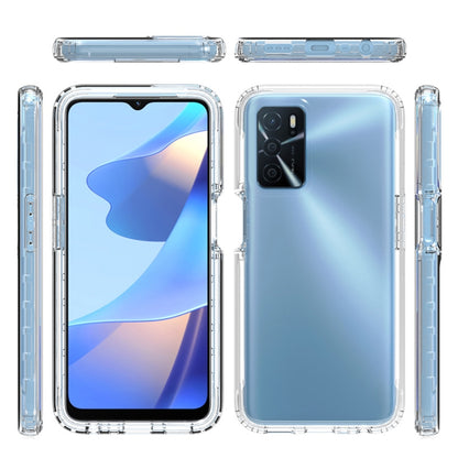 For OPPO A16 Shockproof High Transparency Two-color Gradual Change PC+TPU Candy Colors Phone Protective Case(White) - OPPO Cases by PMC Jewellery | Online Shopping South Africa | PMC Jewellery | Buy Now Pay Later Mobicred