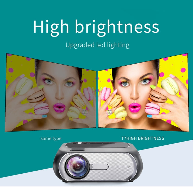 T7 1920x1080P 200 ANSI Portable Home Theater LED HD Digital Projector, Same Screen Version,US Plug (Black) - LED Projector by PMC Jewellery | Online Shopping South Africa | PMC Jewellery | Buy Now Pay Later Mobicred