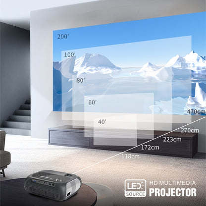 T7 1920x1080P 200 ANSI Portable Home Theater LED HD Digital Projector, Basic Version, UK Plug(Black) - LED Projector by PMC Jewellery | Online Shopping South Africa | PMC Jewellery | Buy Now Pay Later Mobicred