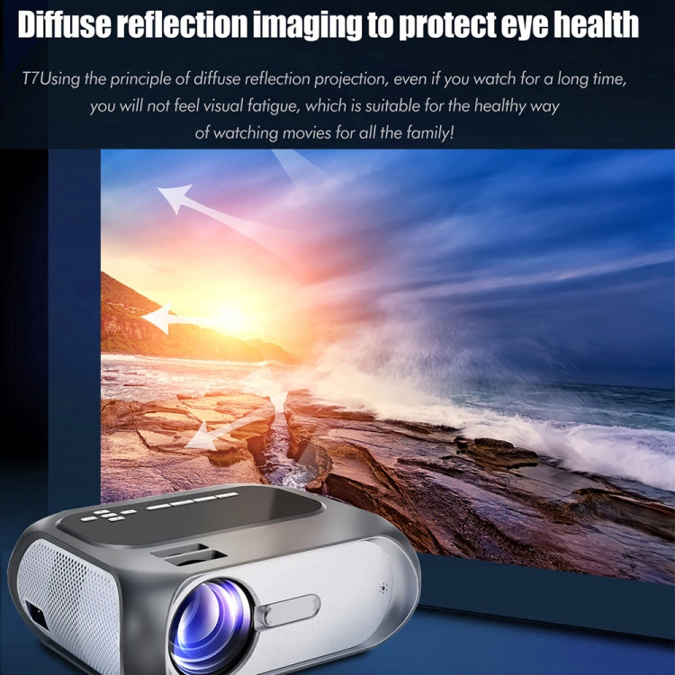 T7 1920x1080P 200 ANSI Portable Home Theater LED HD Digital Projector, Same Screen Version, EU Plug(Black) - LED Projector by PMC Jewellery | Online Shopping South Africa | PMC Jewellery | Buy Now Pay Later Mobicred