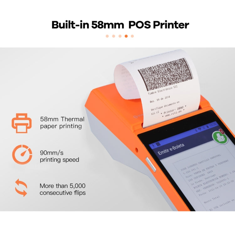 SGT-SP01 5.5 inch HD Screen Handheld POS Receipt Printer, Basic Version, AU Plug(Orange) - Printer by PMC Jewellery | Online Shopping South Africa | PMC Jewellery | Buy Now Pay Later Mobicred