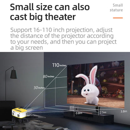 T20 320x240 400 Lumens Portable Home Theater LED HD Digital Projector, Same Screen Version, US Plug(Black White) - LED Projector by PMC Jewellery | Online Shopping South Africa | PMC Jewellery | Buy Now Pay Later Mobicred