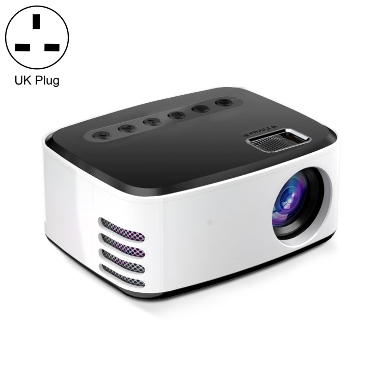 T20 320x240 400 Lumens Portable Home Theater LED HD Digital Projector, Same Screen Version, UK Plug(Black White) - LED Projector by PMC Jewellery | Online Shopping South Africa | PMC Jewellery | Buy Now Pay Later Mobicred