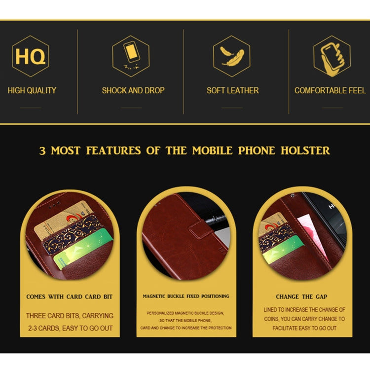 For Umidigi Bison X10 idewei Crazy Horse Texture Leather Phone Case(Brown) - More Brand by idewei | Online Shopping South Africa | PMC Jewellery | Buy Now Pay Later Mobicred