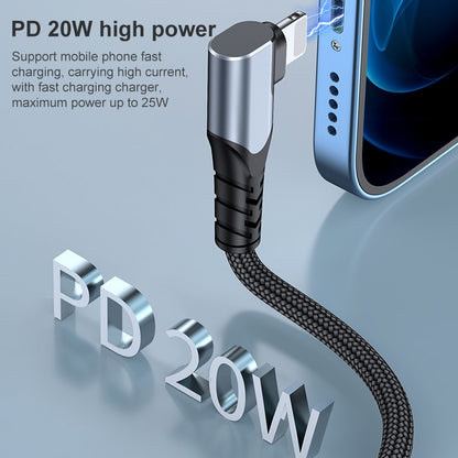 A6 PD 20W USB-C / Type-C to 8 Pin Elbow Data Cable for iPhone, iPad, Length:1m(Black) - Normal Style Cable by PMC Jewellery | Online Shopping South Africa | PMC Jewellery | Buy Now Pay Later Mobicred