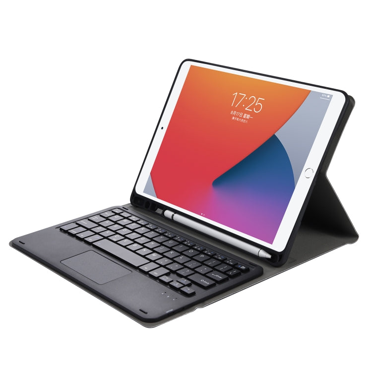 A102B-A Lambskin Texture Square Keycap Bluetooth Keyboard Leather Case with Touch Control For iPad Pro 10.5 inch / 10.2 2021 & 2020 & 2019 / Air 3(Black) - Universal by PMC Jewellery | Online Shopping South Africa | PMC Jewellery