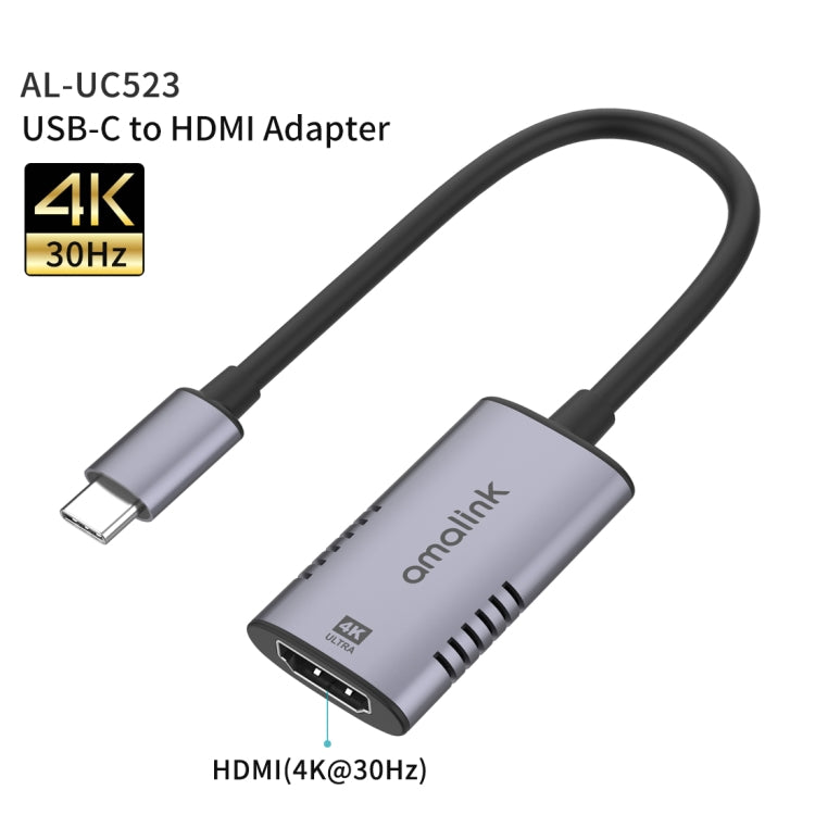 amalink UC523 Type-C / USB-C to HDMI Adapter(Grey) - Cable & Adapters by amalink | Online Shopping South Africa | PMC Jewellery | Buy Now Pay Later Mobicred