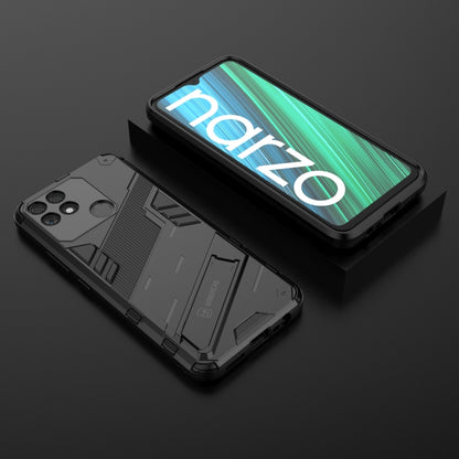 For OPPO Realme Narzo 50A Punk Armor 2 in 1 PC + TPU Shockproof Phone Case with Invisible Holder(Black) - Realme Cases by PMC Jewellery | Online Shopping South Africa | PMC Jewellery | Buy Now Pay Later Mobicred