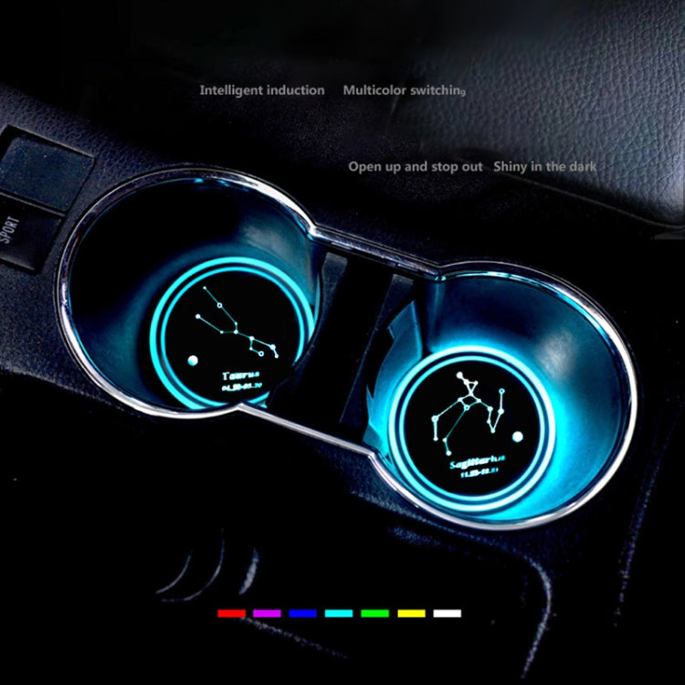 2 PCS Car Constellation Series AcrylicColorful USB Charger Water Cup Groove LED Atmosphere Light(Capricorn) - Car Drink Holders by PMC Jewellery | Online Shopping South Africa | PMC Jewellery | Buy Now Pay Later Mobicred