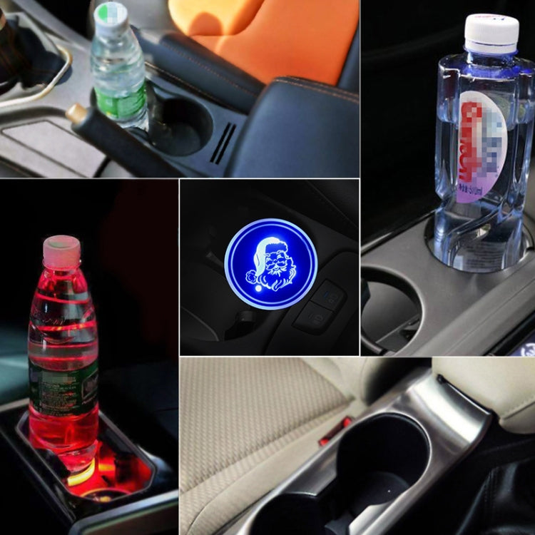 Car AcrylicColorful USB Charger Water Cup Groove LED Atmosphere Light(Santa Claus) - Car Drink Holders by PMC Jewellery | Online Shopping South Africa | PMC Jewellery | Buy Now Pay Later Mobicred