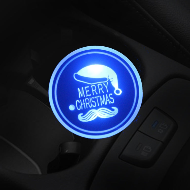 Car AcrylicColorful USB Charger Water Cup Groove LED Atmosphere Light(Christmas Hat) - Car Drink Holders by PMC Jewellery | Online Shopping South Africa | PMC Jewellery | Buy Now Pay Later Mobicred