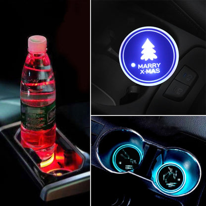 Car AcrylicColorful USB Charger Water Cup Groove LED Atmosphere Light(Christmas Tree) - Car Drink Holders by PMC Jewellery | Online Shopping South Africa | PMC Jewellery | Buy Now Pay Later Mobicred