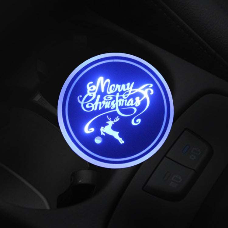 Car AcrylicColorful USB Charger Water Cup Groove LED Atmosphere Light(English Deer) - Car Drink Holders by PMC Jewellery | Online Shopping South Africa | PMC Jewellery | Buy Now Pay Later Mobicred