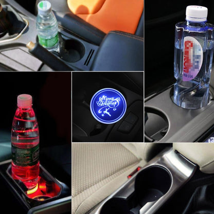 Car AcrylicColorful USB Charger Water Cup Groove LED Atmosphere Light(English Deer) - Car Drink Holders by PMC Jewellery | Online Shopping South Africa | PMC Jewellery | Buy Now Pay Later Mobicred