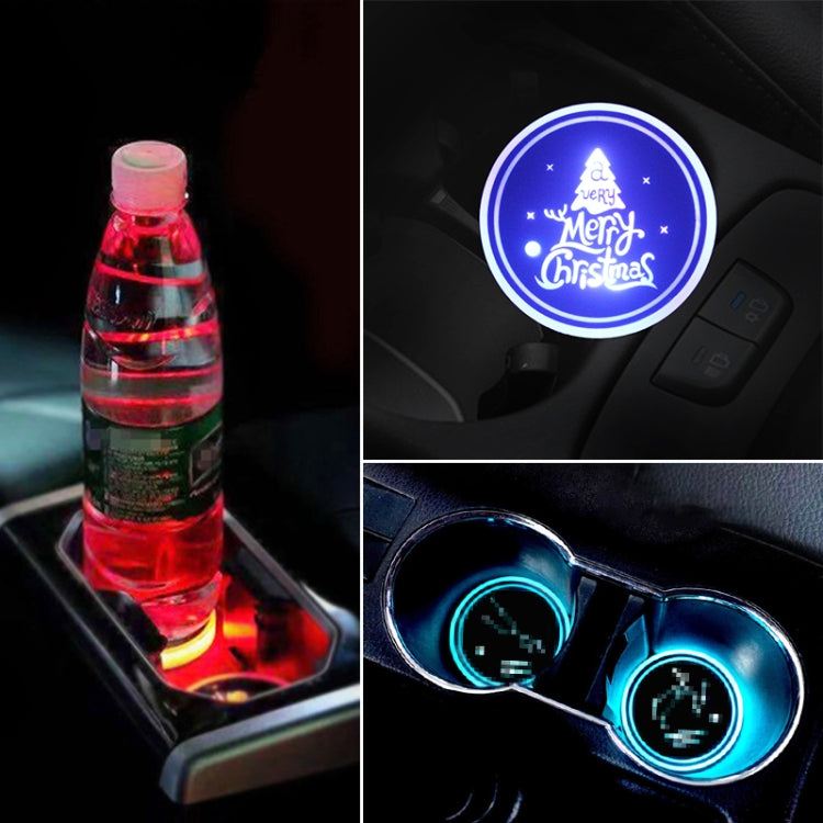 Car AcrylicColorful USB Charger Water Cup Groove LED Atmosphere Light(English Tree) - Car Drink Holders by PMC Jewellery | Online Shopping South Africa | PMC Jewellery | Buy Now Pay Later Mobicred