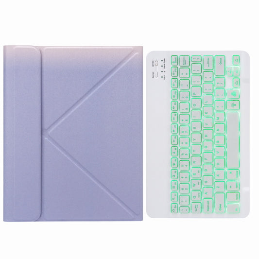 H-102S Monochrome Backlight Bluetooth Keyboard Leather Case with Rear Three-fold Holder For iPad 10.2 2020 & 2019 / Pro 10.5 inch(Purple) - Universal by PMC Jewellery | Online Shopping South Africa | PMC Jewellery