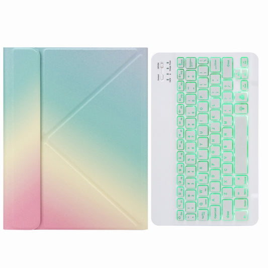 H-109S Monochrome Backlight Bluetooth Keyboard Leather Case with Rear Three-fold Holder For iPad Pro 11 inch 2021 & 2020 & 2018 / Air 2020 10.9(Rainbow) - Universal by PMC Jewellery | Online Shopping South Africa | PMC Jewellery