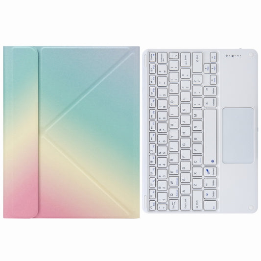 H-097C Touch Bluetooth Keyboard Leather Case with Rear Three-fold Holder For iPad 9.7 2018 & 2017(Rainbow) - Universal by PMC Jewellery | Online Shopping South Africa | PMC Jewellery