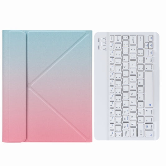 H-102 Bluetooth Keyboard Leather Case with Rear Three-fold Holder For iPad 10.2 2020 & 2019 / Pro 10.5 inch(Pink Blue) - Universal by PMC Jewellery | Online Shopping South Africa | PMC Jewellery