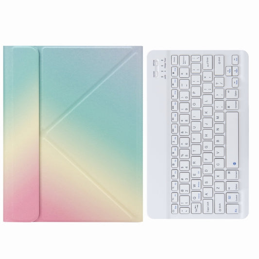 H-097 Bluetooth Keyboard Leather Case with Rear Three-fold Holder For iPad 9.7 2018 & 2017(Rainbow) - Universal by PMC Jewellery | Online Shopping South Africa | PMC Jewellery