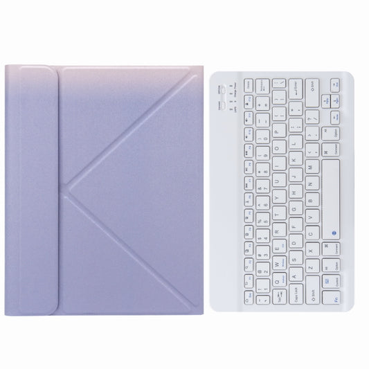 H-097 Bluetooth Keyboard Leather Case with Rear Three-fold Holder For iPad 9.7 2018 & 2017(Purple) - Universal by PMC Jewellery | Online Shopping South Africa | PMC Jewellery