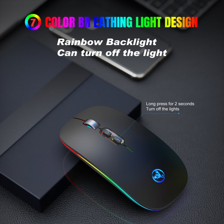 HXSJ M103FG 1600dpi Adjustable 2.4G + Bluetooth RGB Light Wireless Mouse(Black) - Wireless Mice by HXSJ | Online Shopping South Africa | PMC Jewellery | Buy Now Pay Later Mobicred