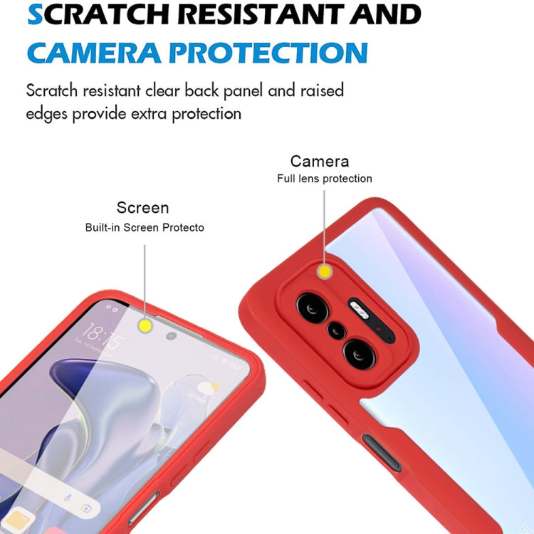 For Xiaomi Mi 11T / 11T Pro Acrylic + TPU 360 Degrees Full Coverage Shockproof Phone Case(Red) - Xiaomi Cases by PMC Jewellery | Online Shopping South Africa | PMC Jewellery | Buy Now Pay Later Mobicred