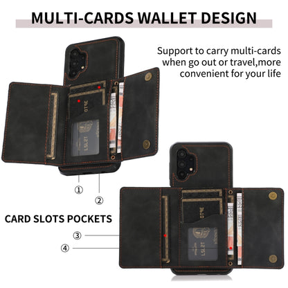 For Samsung Galaxy A32 4G Three-fold Leather Phone Case with Card Slot & Wallet & Holder(Black) - Galaxy Phone Cases by PMC Jewellery | Online Shopping South Africa | PMC Jewellery