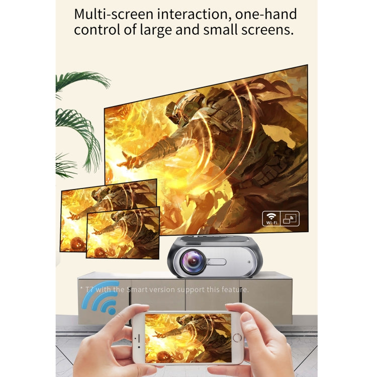 T7i 720P 200 ANSI Home Theater LED HD Digital Projector, Same Screen Version, UK Plug(Silver Grey) - LED Projector by PMC Jewellery | Online Shopping South Africa | PMC Jewellery | Buy Now Pay Later Mobicred