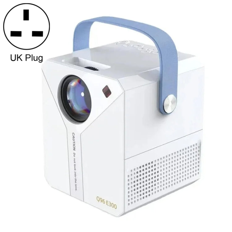 Q96 E300 Intelligent Portable HD 4K Projector, UK Plug, Specification: Phone Screen Version(White) - Mini Projector by PMC Jewellery | Online Shopping South Africa | PMC Jewellery | Buy Now Pay Later Mobicred