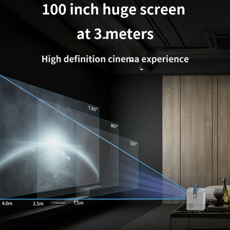 Q96 E300 Intelligent Portable HD 4K Projector, UK Plug, Specification: Phone Screen Version(White) - Mini Projector by PMC Jewellery | Online Shopping South Africa | PMC Jewellery | Buy Now Pay Later Mobicred