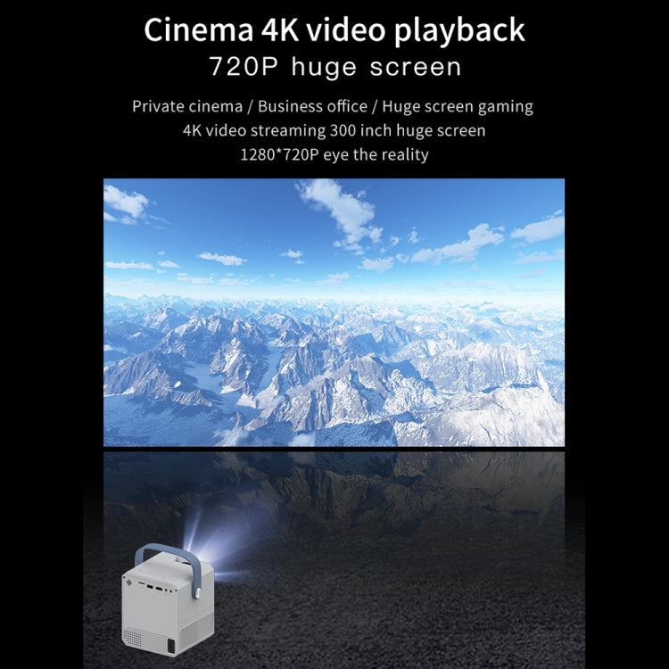 Q96 E300 Intelligent Portable HD 4K Projector, UK Plug, Specification: Phone Screen Version(White) - Mini Projector by PMC Jewellery | Online Shopping South Africa | PMC Jewellery | Buy Now Pay Later Mobicred