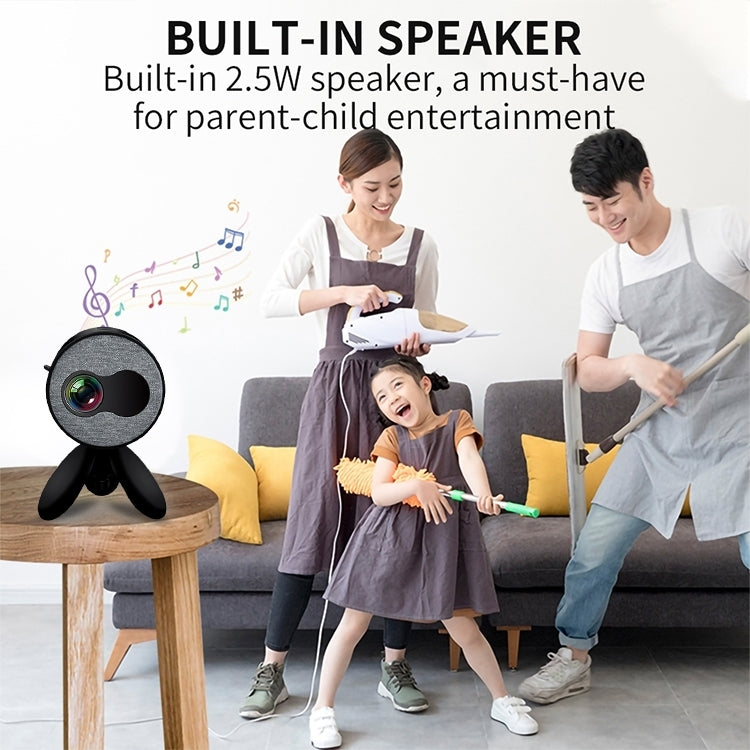 YG220 Same Screen Version Children Projector Mini LED Portable Home Speaker Projector, Plug Type:EU Plug(Black) - Mini Projector by PMC Jewellery | Online Shopping South Africa | PMC Jewellery | Buy Now Pay Later Mobicred