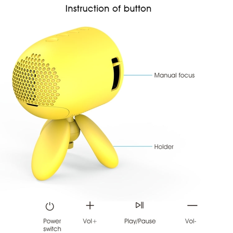 YG220 Same Screen Version Children Projector Mini LED Portable Home Speaker Projector, Plug Type:US Plug(Yellow) - Mini Projector by PMC Jewellery | Online Shopping South Africa | PMC Jewellery | Buy Now Pay Later Mobicred