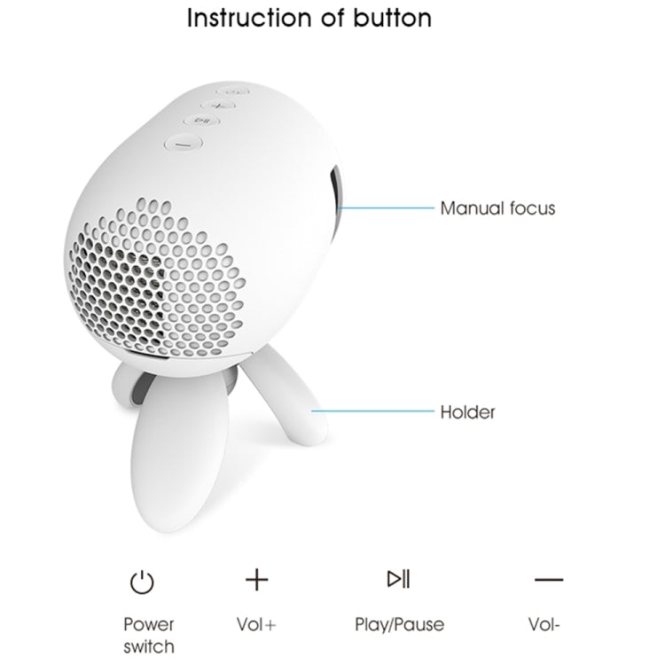 YG220 Same Screen Version Children Projector Mini LED Portable Home Speaker Projector, Plug Type:UK Plug(White) - Mini Projector by PMC Jewellery | Online Shopping South Africa | PMC Jewellery | Buy Now Pay Later Mobicred