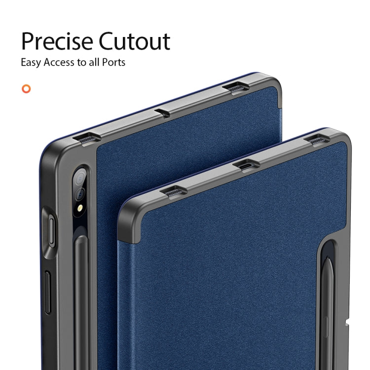 For Samsung Galaxy Tab S8 / Galaxy Tab S7 DUX DUCIS Domo Series Magnetic PU Leather Tablet Case(Blue) - Galaxy Tab S8 Cases by DUX DUCIS | Online Shopping South Africa | PMC Jewellery | Buy Now Pay Later Mobicred