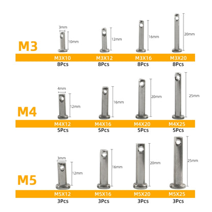 A6829 64 in 1 304 Stainless Steel Flat Head Single Hole Clevis Pins Assortment Kit - Booster Cable & Clip by PMC Jewellery | Online Shopping South Africa | PMC Jewellery | Buy Now Pay Later Mobicred